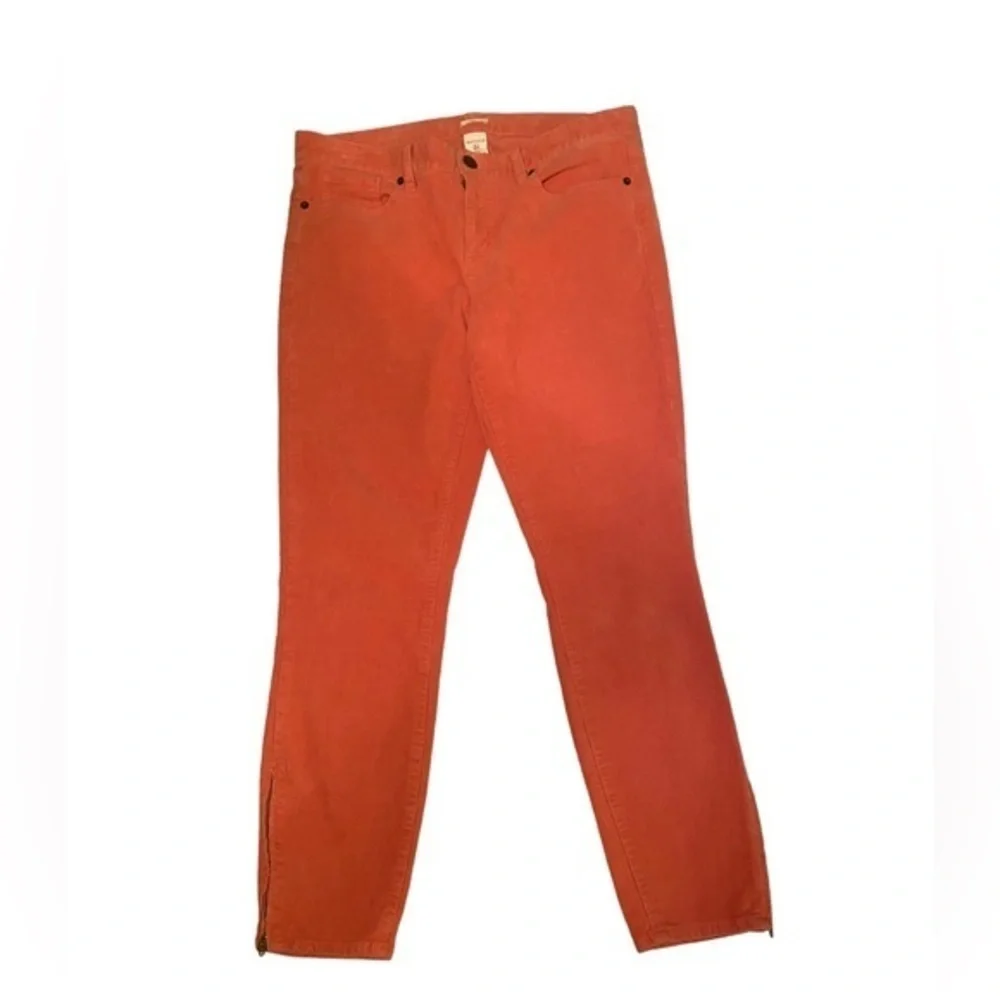 J. Crew women’s coral orange corduroy toothpick pants size 31